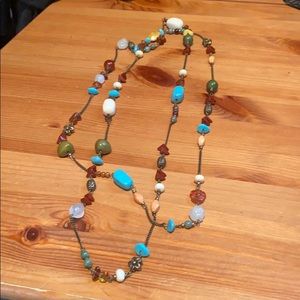 Premier necklace with red and turquoise stones
